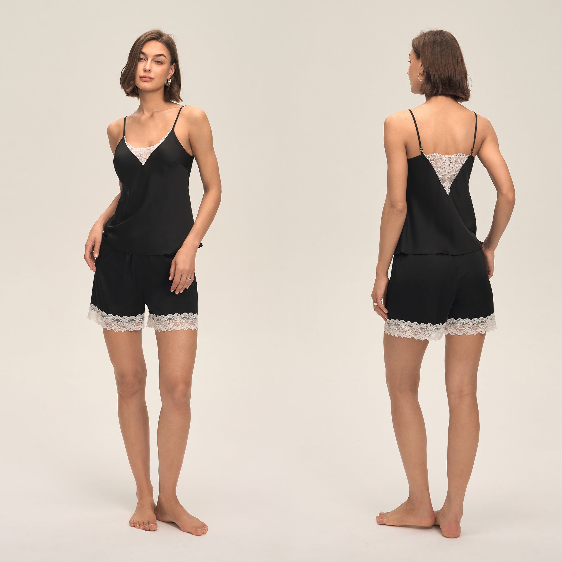 Dentelle-Panel Solid-Color combinaison de saut sexy avec short en suspension