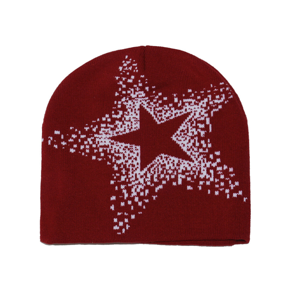 American Street Y2K Star Woolen Hat pour l'automne Et l'hiver