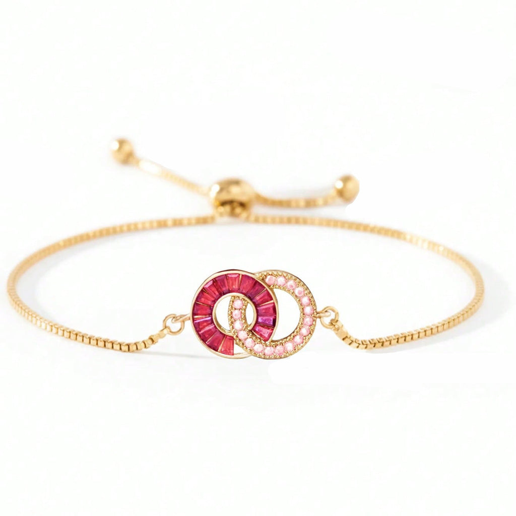 Femme Mode Versatile Double Anneau Bracelet en pierre de naissance
