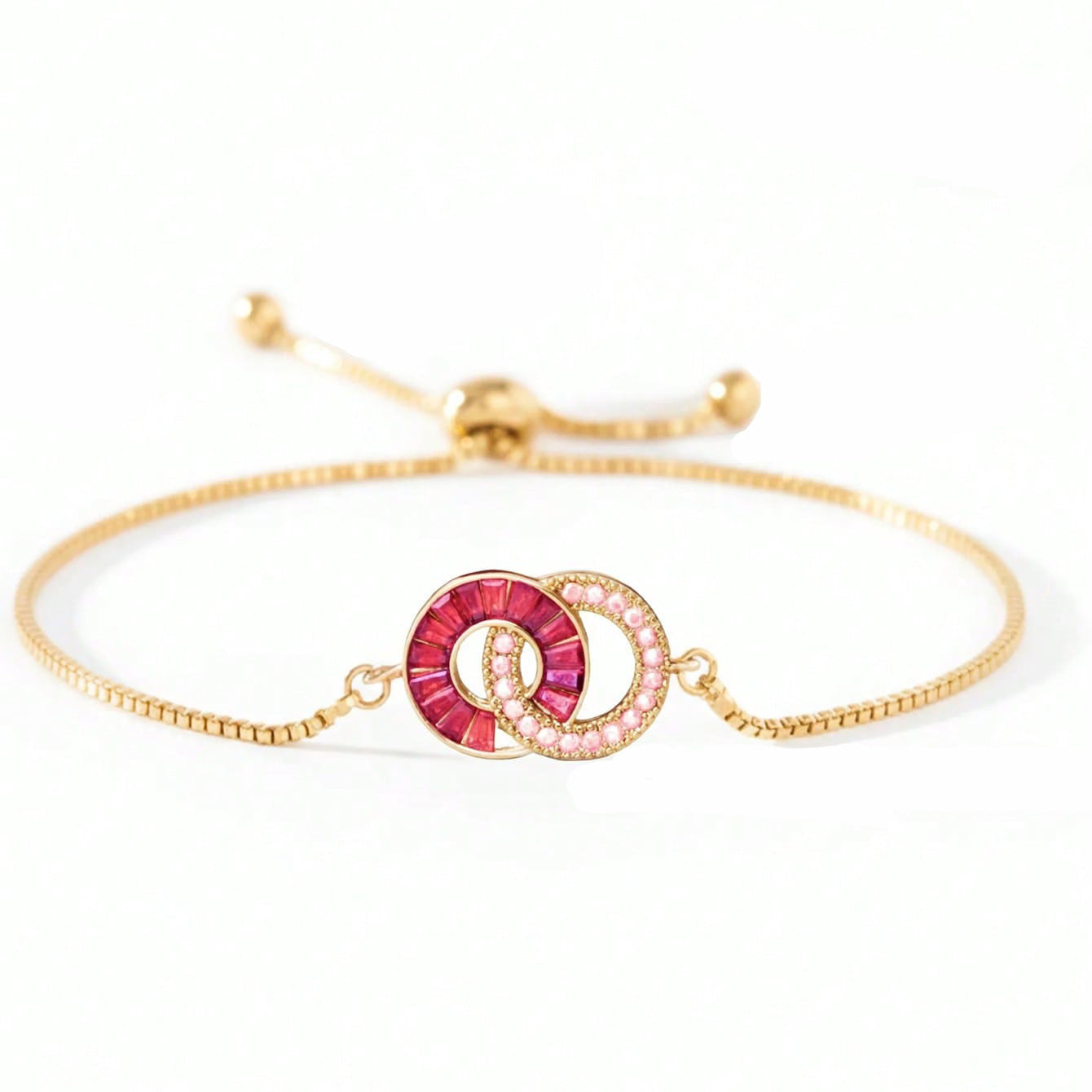 Femme Mode Versatile Double Anneau Bracelet en pierre de naissance