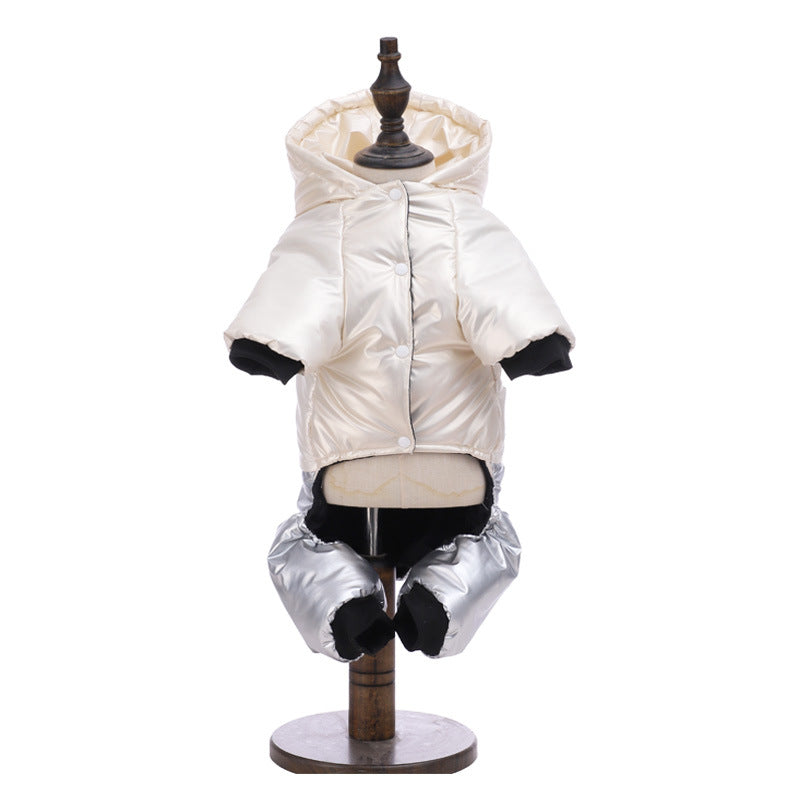 Vêtements pour animaux de compagnie imperméable à l'eau pour chien à quatre pattes en coton rembourré