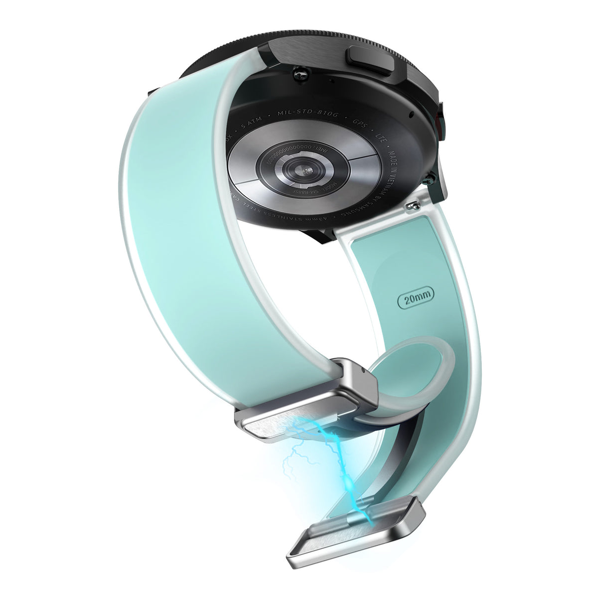 Bracelet en silicone transparent pliant magnétique universel