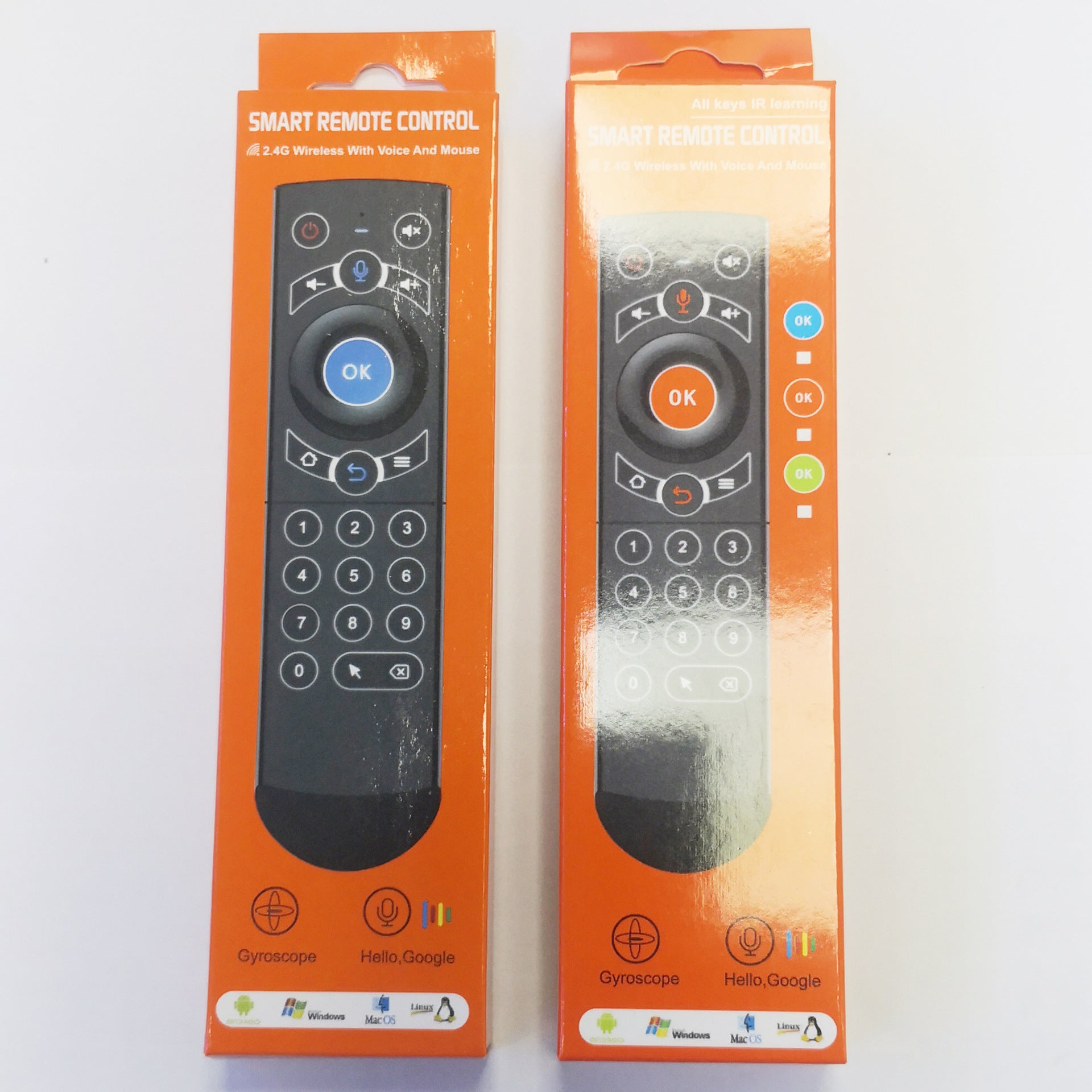 Google Intelligent Voice TV Set-top Box Universal Remote Control Wireless Mouse and Keyboa