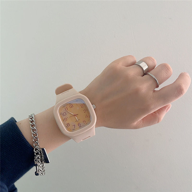 Étudiant en couple Mode simple Square Montre électronique numérique