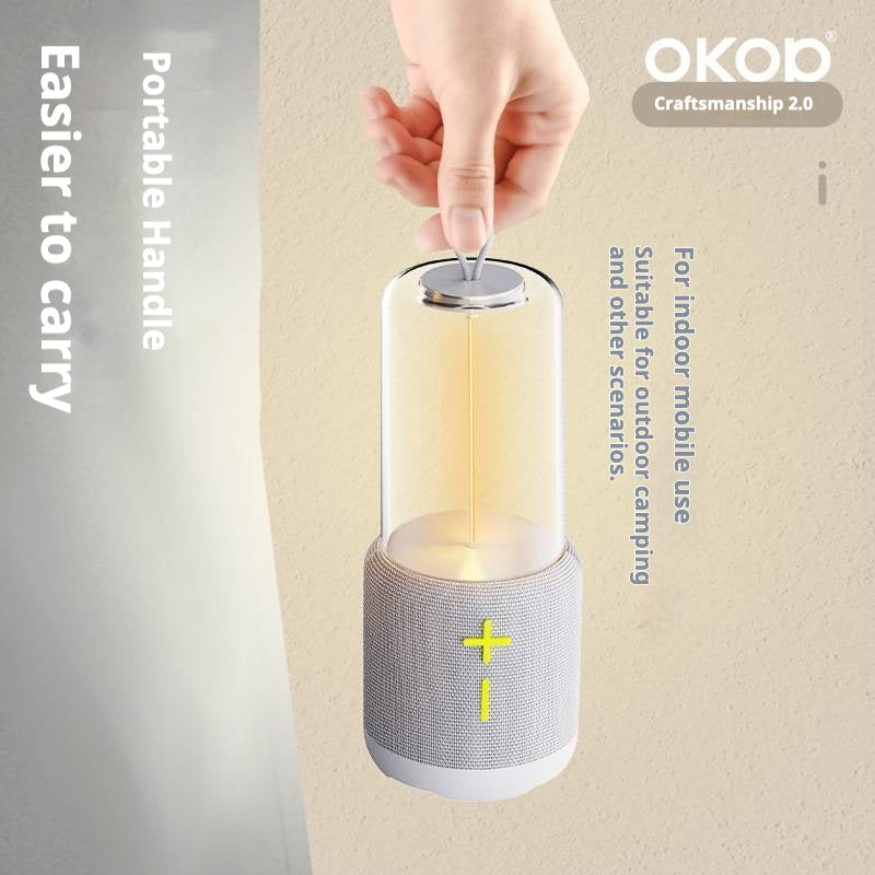 KP-816 Haut-parleur bluetooth extérieur portable avec lumière de nuit acrylique adaptée au côté du lit ou