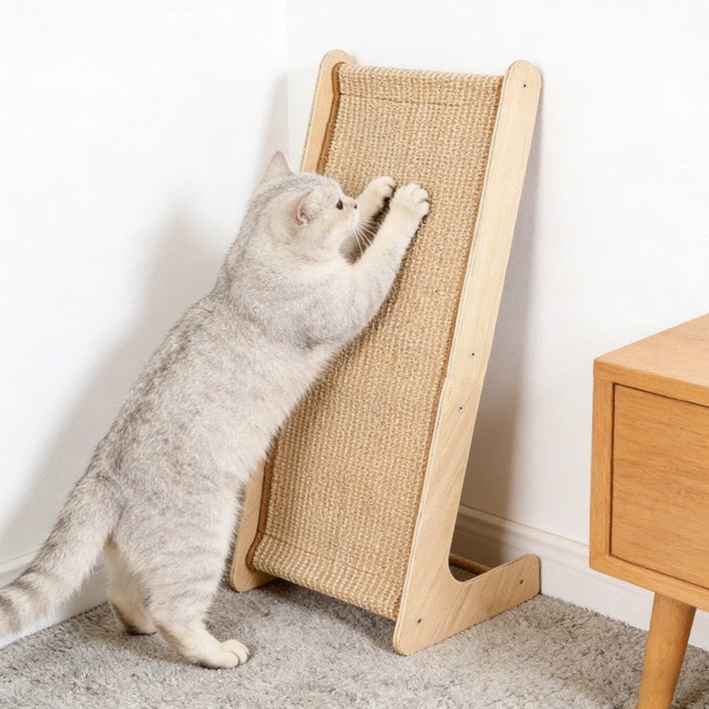 Double-usage Sisal Cat Scratcher Grand Cat Scratcher L Forme Gratte Pad pour chats Q