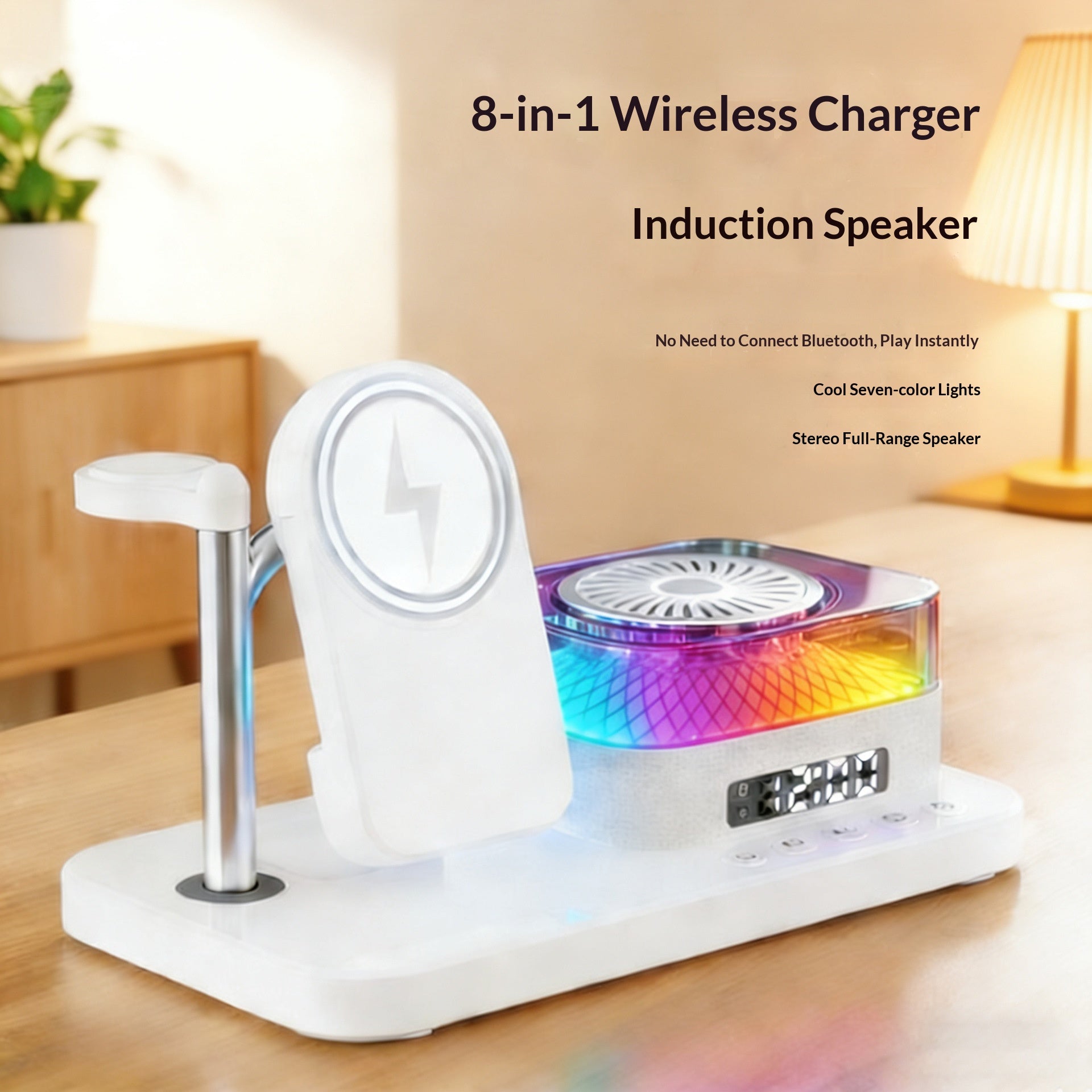 Support de charge sans fil magnétique 8-en-1 avec plusieurs fonctions