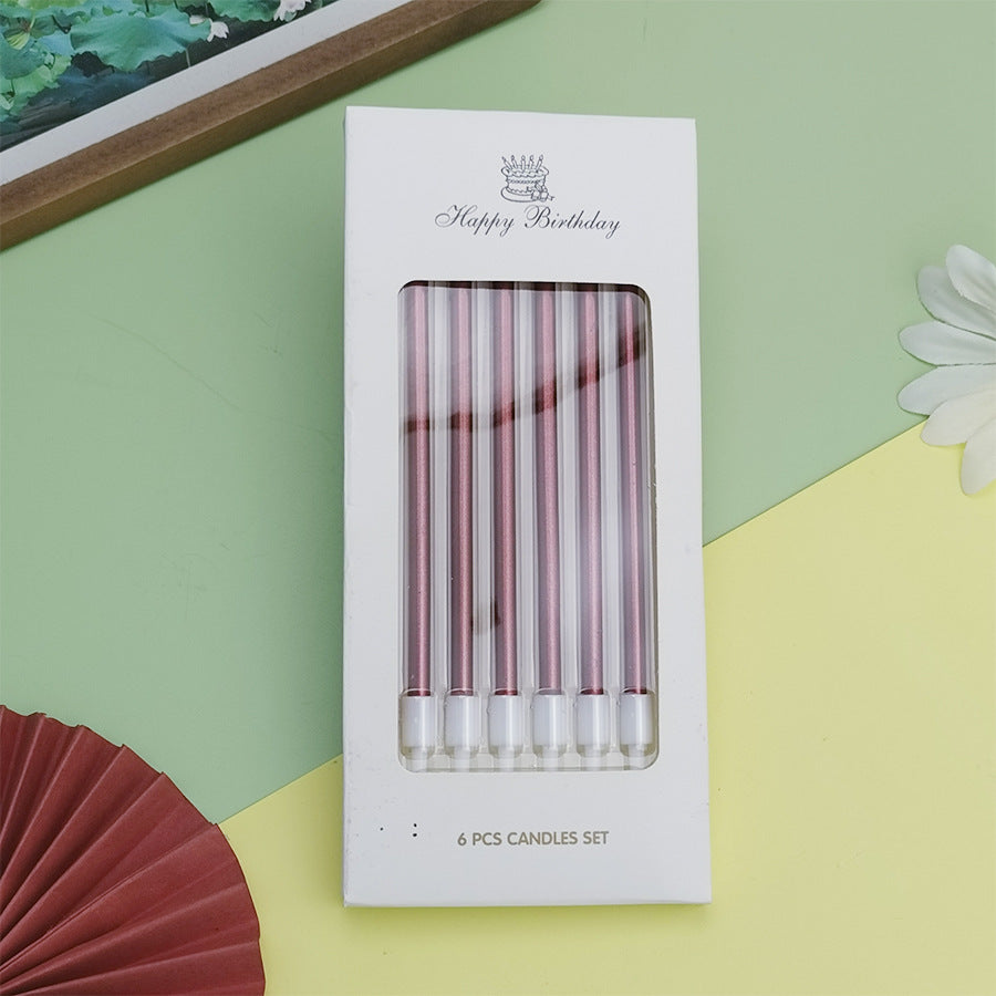Chandelle à crayon électroplaçante Rod droite Anniversaire Or Champagne Couleur Or Fête de mariage