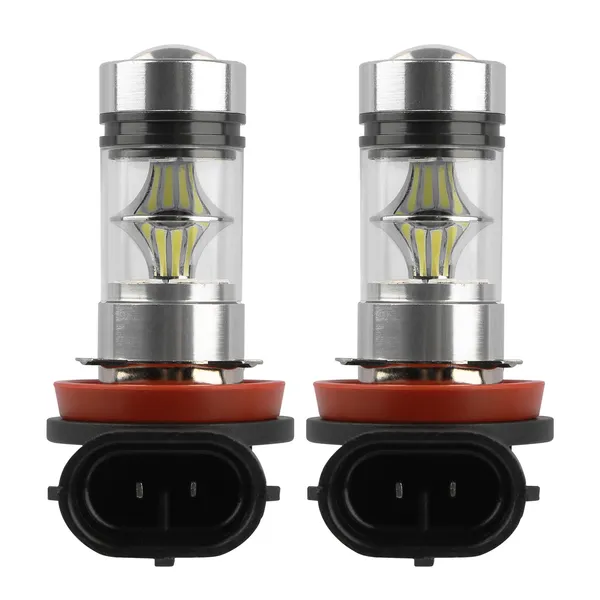2PCS 1000lm 100W LED brouillard DRL Ampoule IP65 résistant à l'eau 360 degrés Angle de faisceau 6000K W