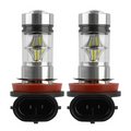 2PCS 1000lm 100W LED brouillard DRL Ampoule IP65 résistant à l'eau 360 degrés Angle de faisceau 6000K W