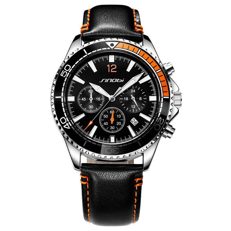 Montre chronographe multi-fonction hommes sport légère ceinture