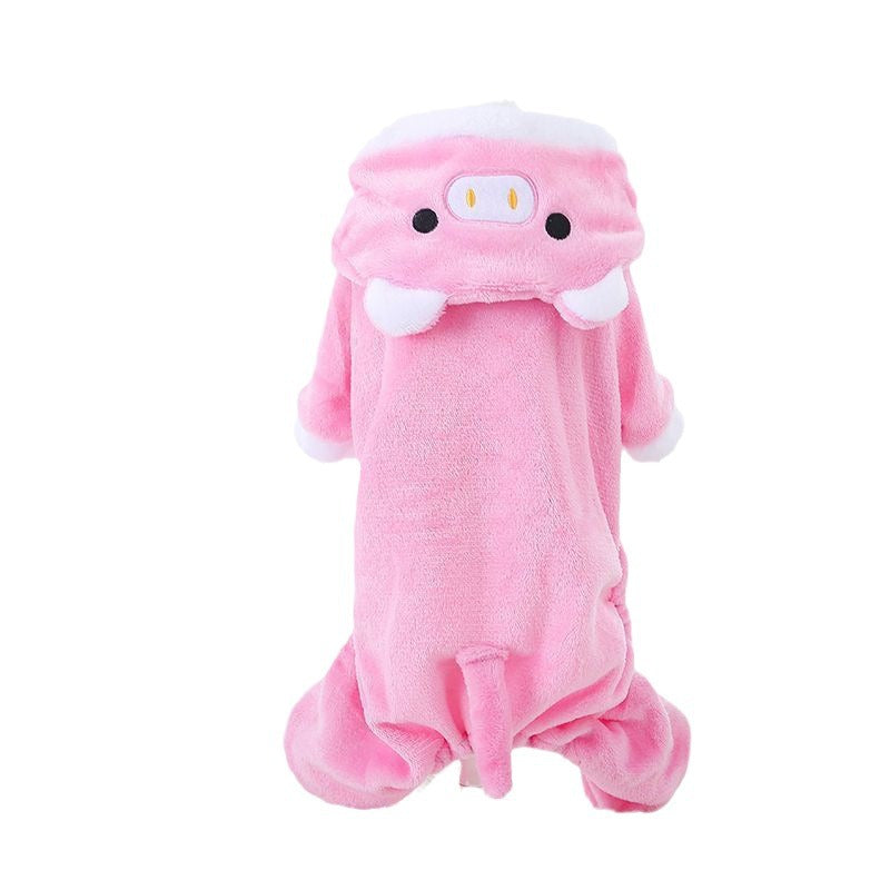 Costume de chien de coq de coq thermique doublé de polaire Vêtements de chat Petit chien