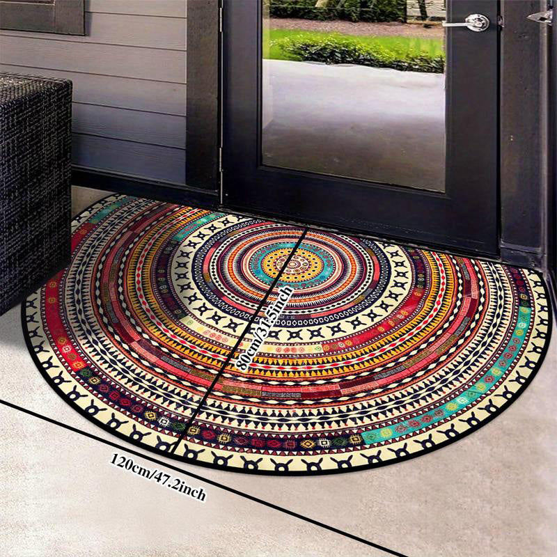 Tapis semi-circulaire ancien bohème
