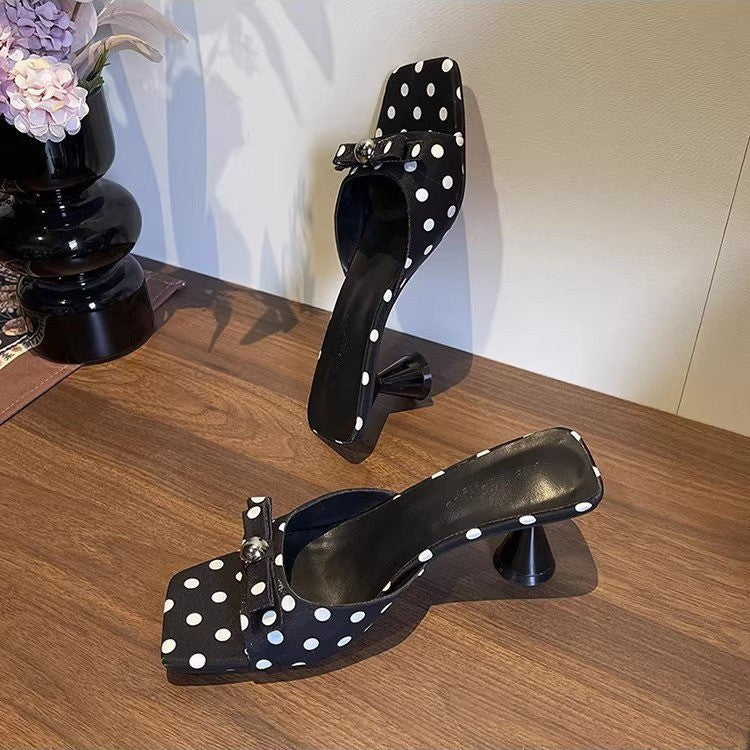 Summer Polka Dot Bow Pumps Robe de mode en plein air Versatile Confortable Sweet Wome