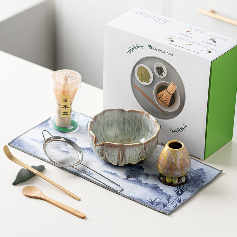 Ensemble de matcha retro brossé QIHUANG
