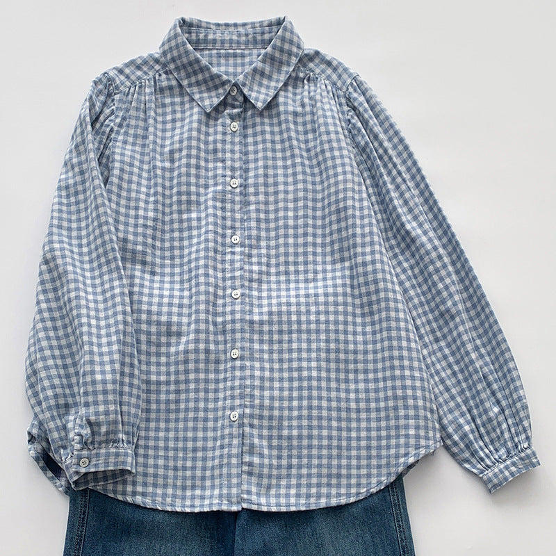 Blouse pour femmes en Plaid Casual