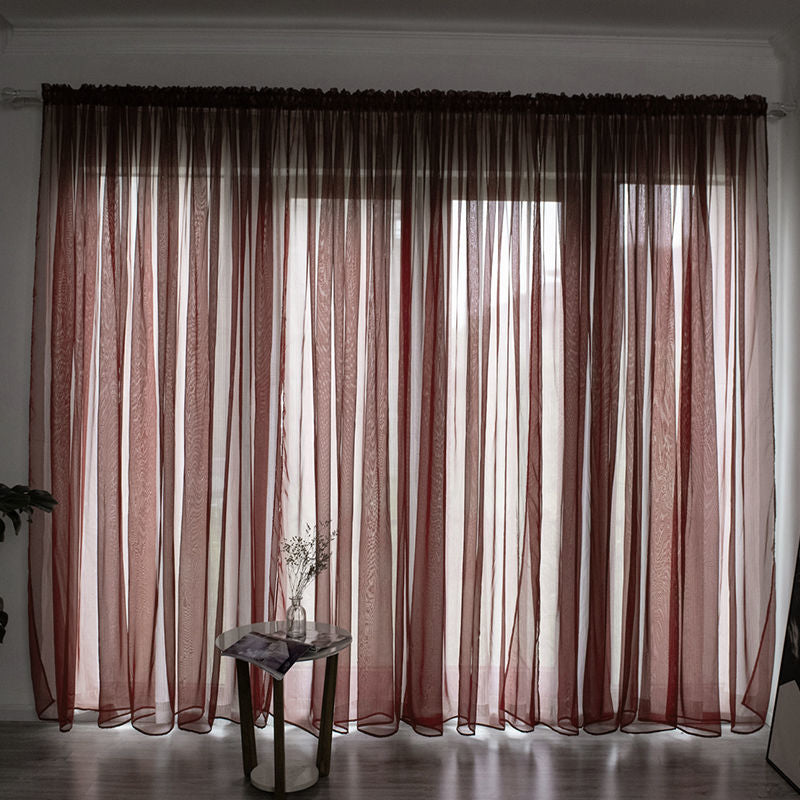 Simple et moderne Balcon Couleur Solide Rideau de Gauze
