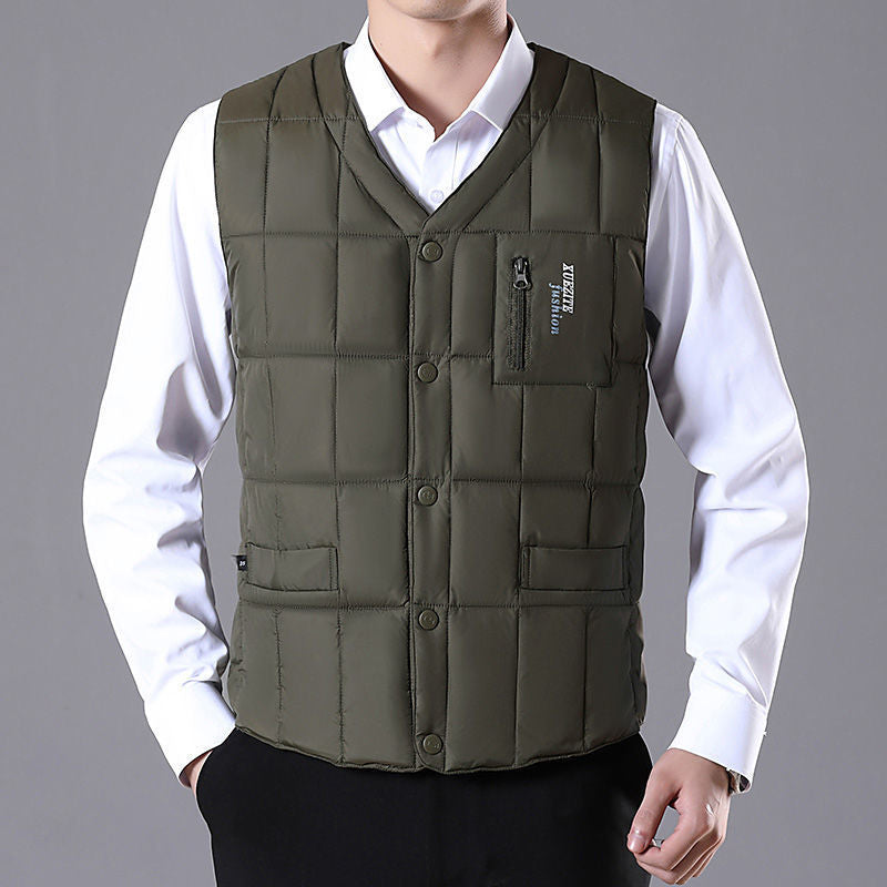 Vest Wistcoat Thermal Liner Dad-style Plus-size Vest