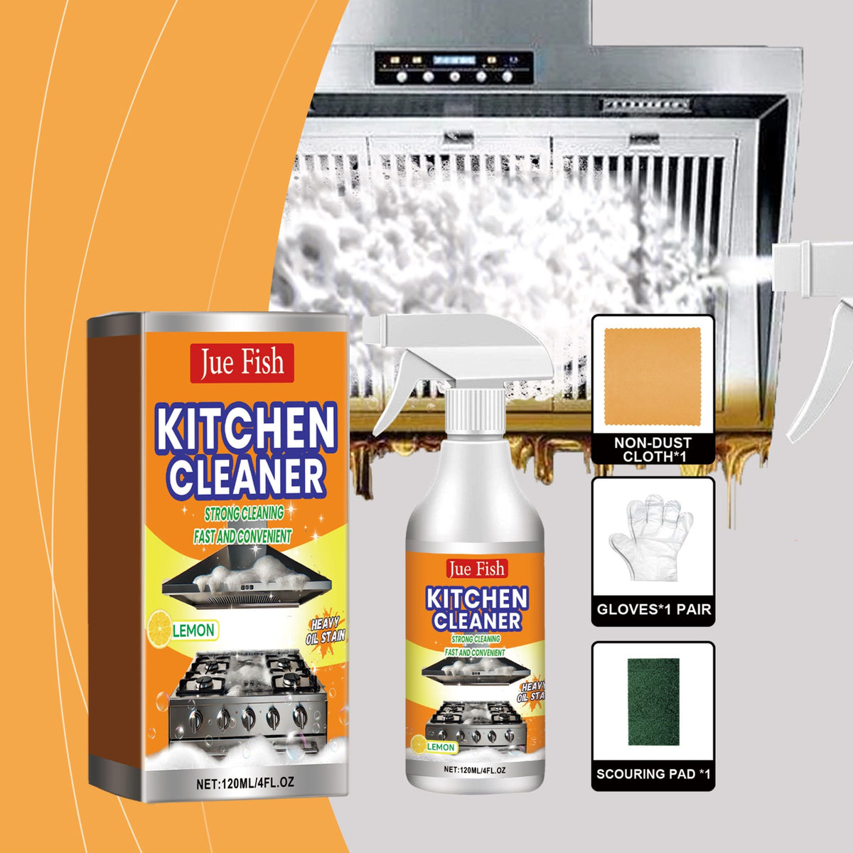 JUE FISH Kit de nettoyage de la graisse de cuisine