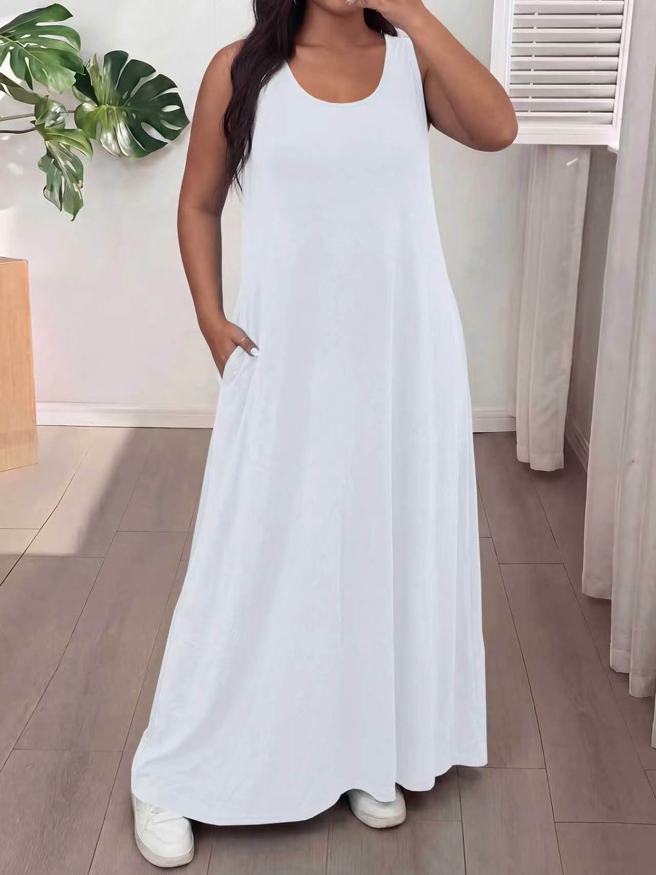 Robe Maxi sans manches pour femmes d'été