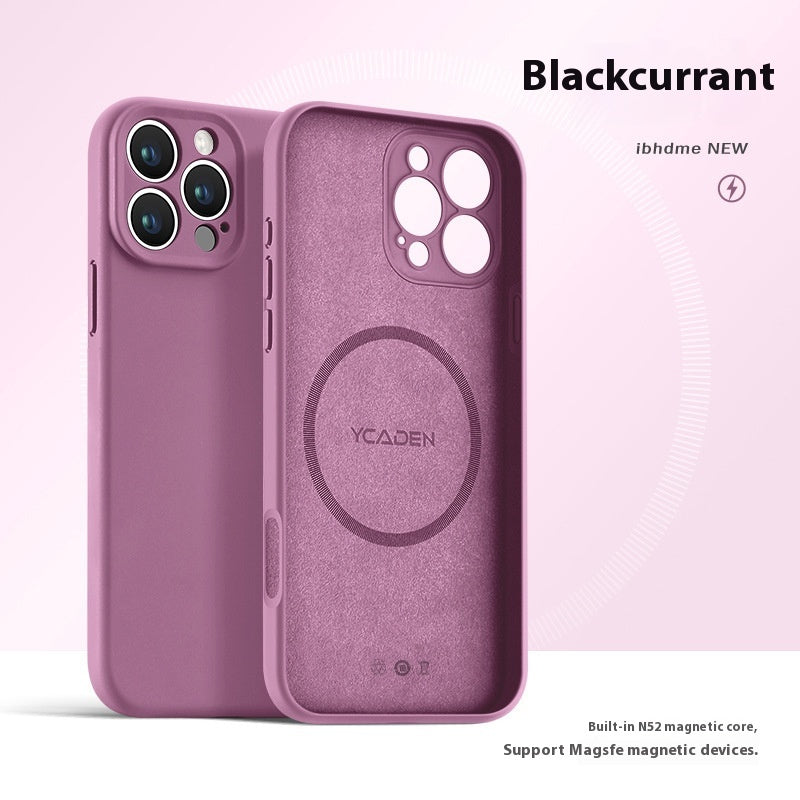 Boîtier de téléphone Real liquide Silicone magnétique ultra-mince résistant à la chute Tout inclus