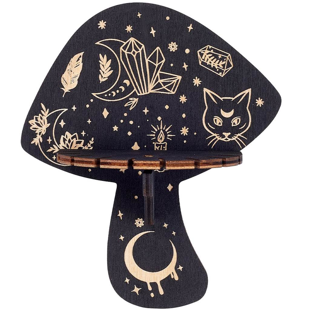 Porte pendule en bois de champignons