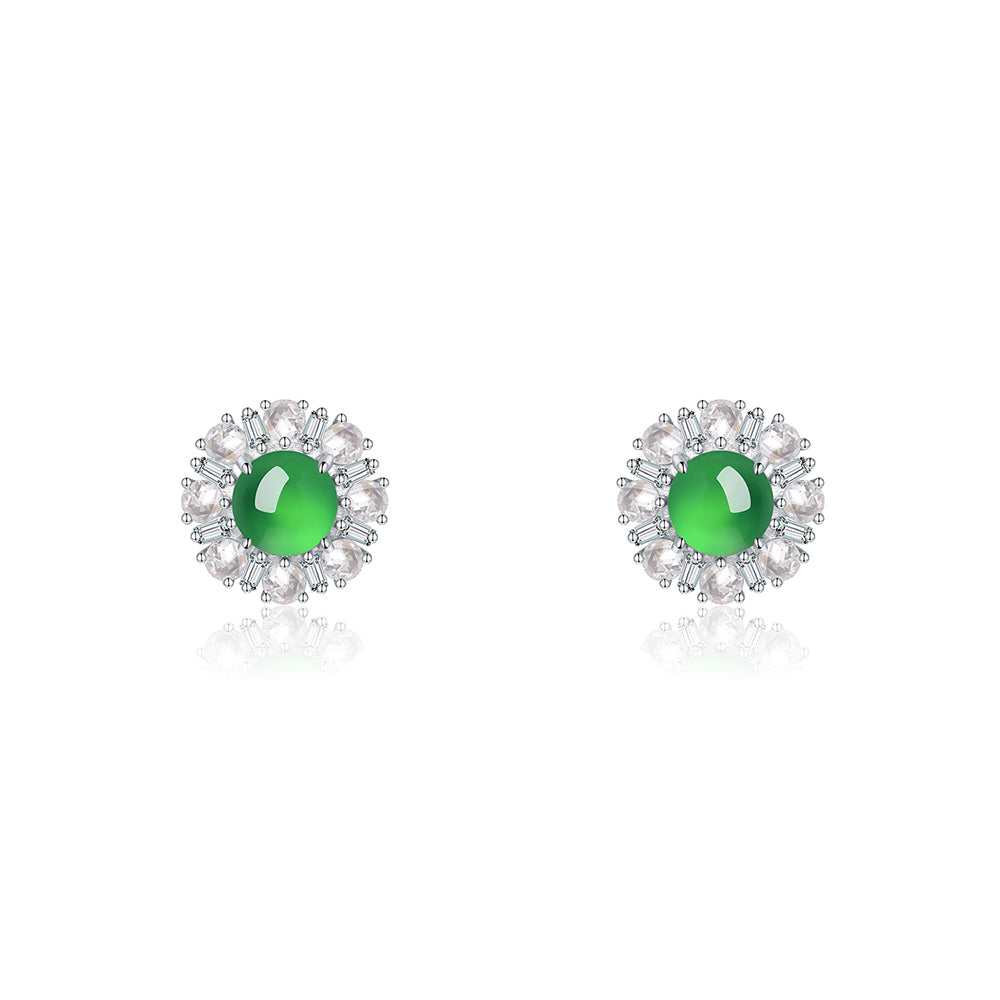 S925 Boucles d'oreilles Sterling Silver Flower Stud