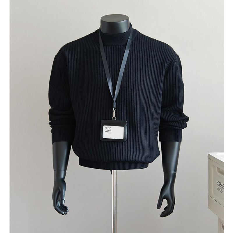 Hommes Chandail à col roulé à col roulé blanc