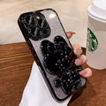 Étui de téléphone de lapin électroplaqué avec miroir de maquillage Couverture de protection graduée