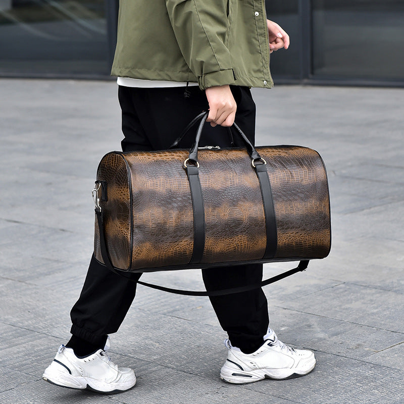 Mode homme Sports de plein air personnalisés Crocodile modèle sac de voyage