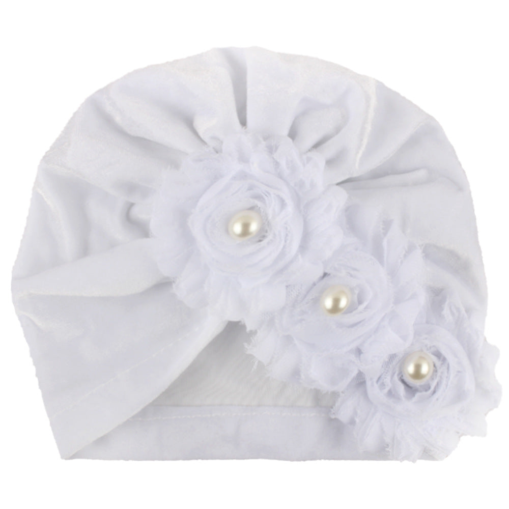 Chapeau de fleur de couleur solide bébé