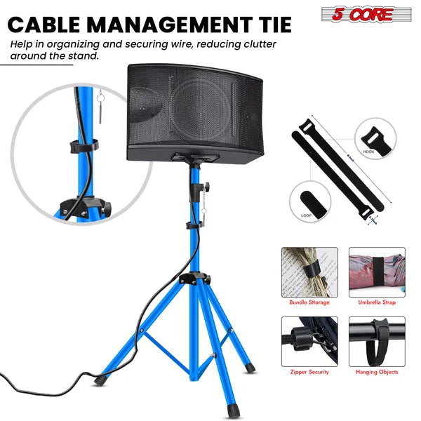 5 Basic Adjustable Speaker Tripod Stands – 40 to 72 Inches Height
