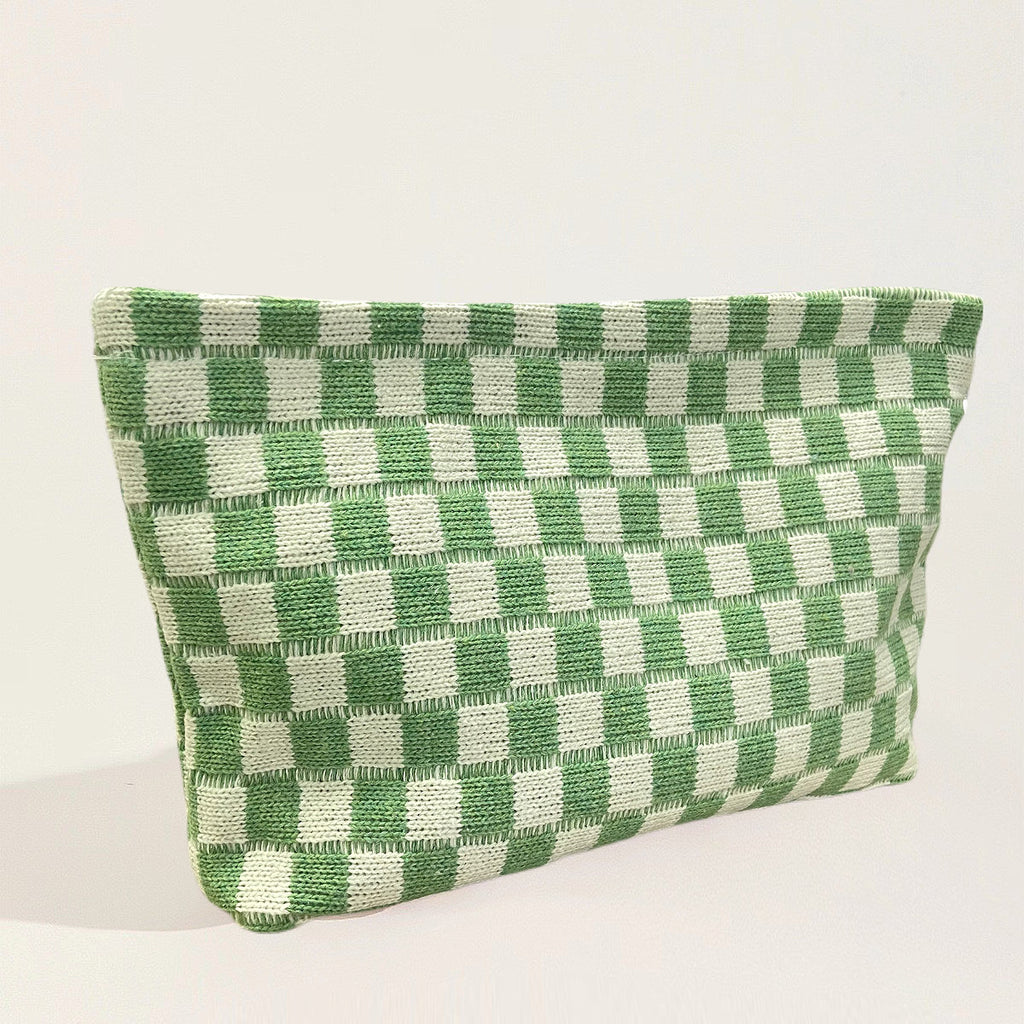 Sac de maquillage de tableau de vérification de fils de grande capacité