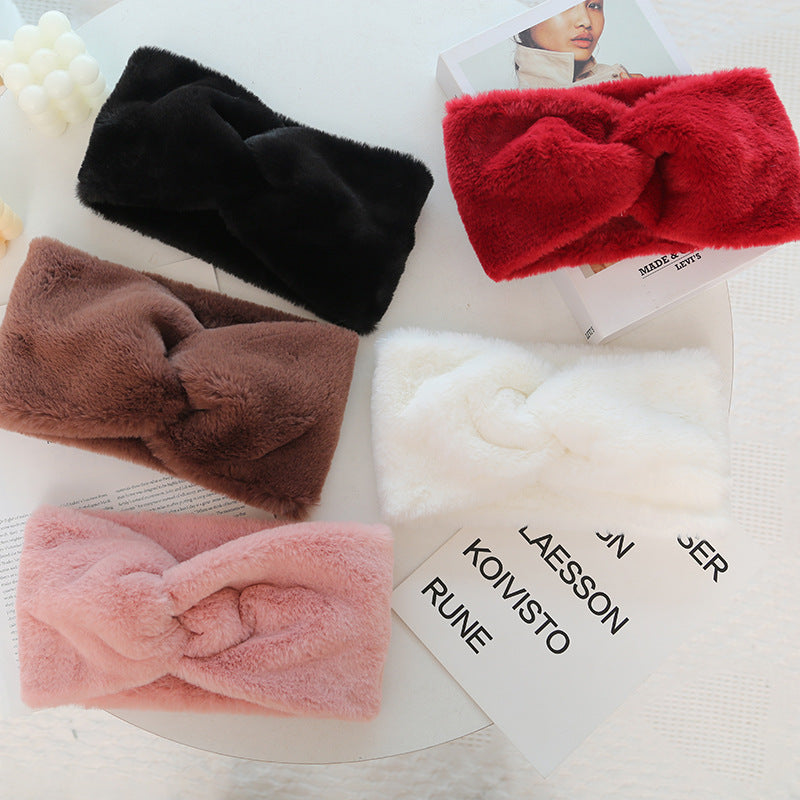 Warmth Elastic Knotted Sports Headband En peluche Headband Headcarf Femmes