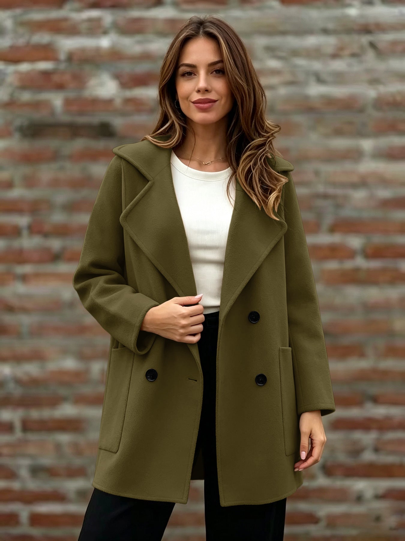 Manteau de laine à double-bras