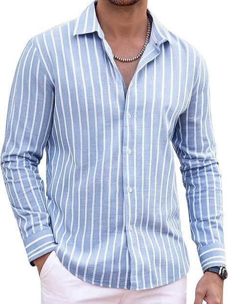Chemise à manches longues à manches longues classique rayéeQuatre-Way Stretch Top Homme