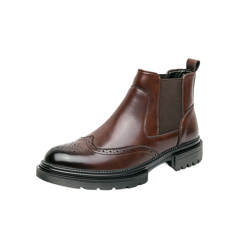 Bottes de mode en cuir haut de gamme hommes