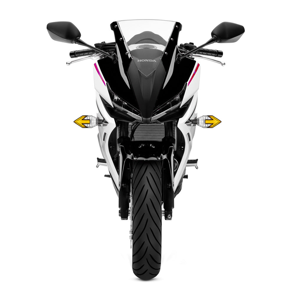 Guide de lumière en forme de flèche de moto Deux couleurs LED Turn Signal Daytime