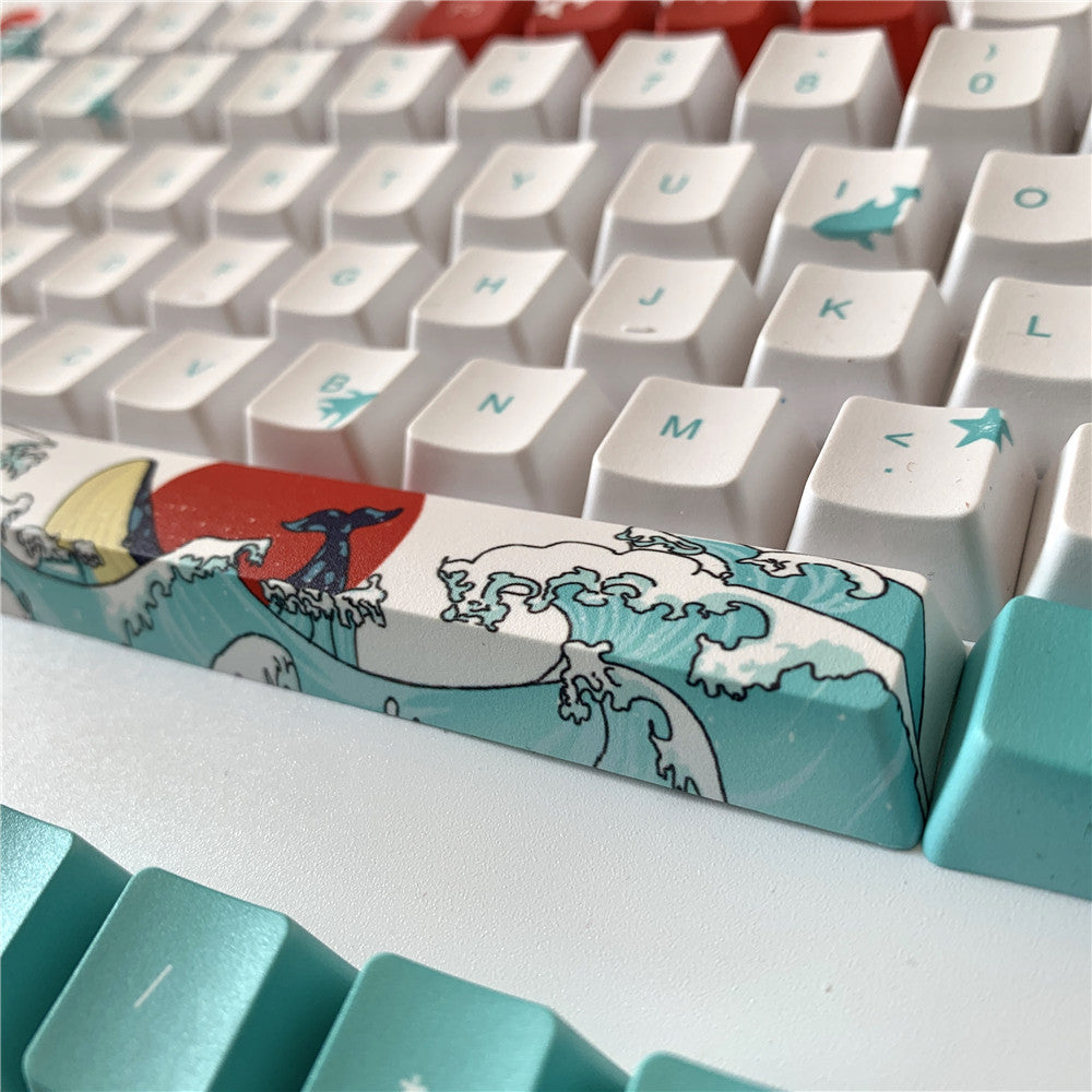 Coral Sea Keycaps PBT Clavier mécanique sublimé à cinq côtés