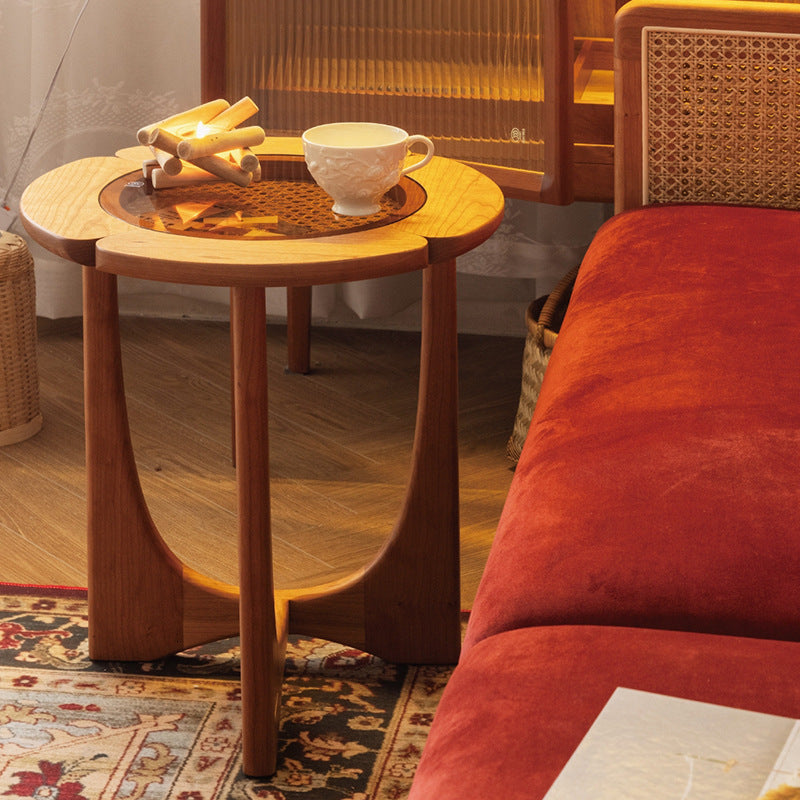 Table à café en bois massif rétro de style nordique et ensemble de table pour petits apartme