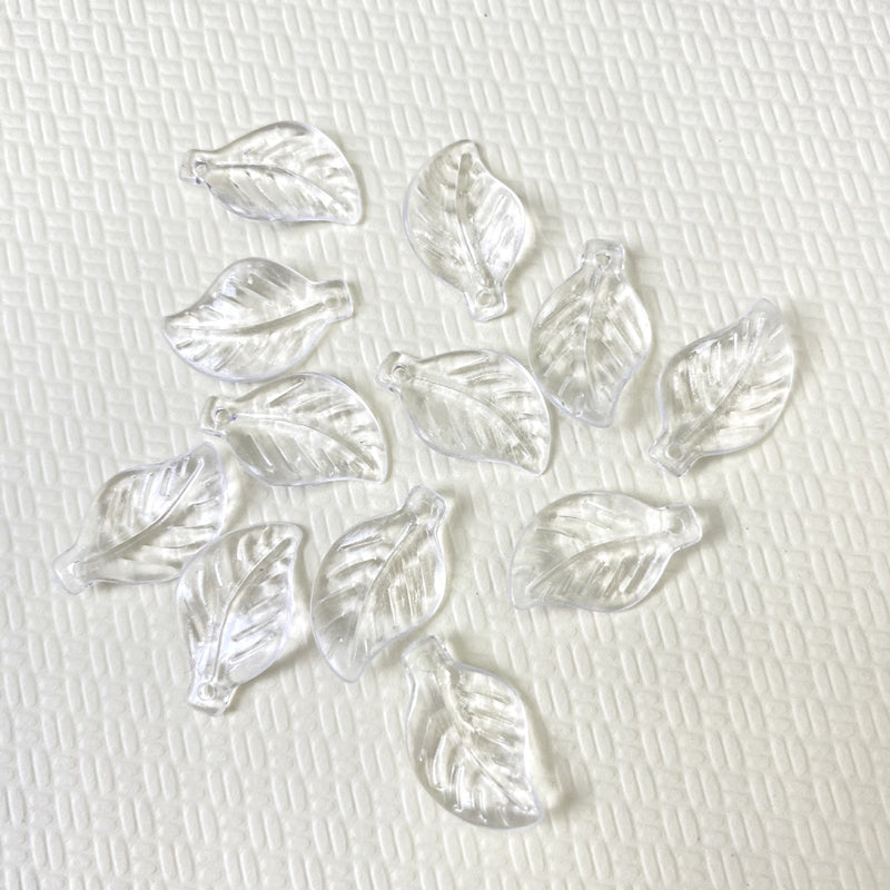 Translucent curved acrylic leaf pendants