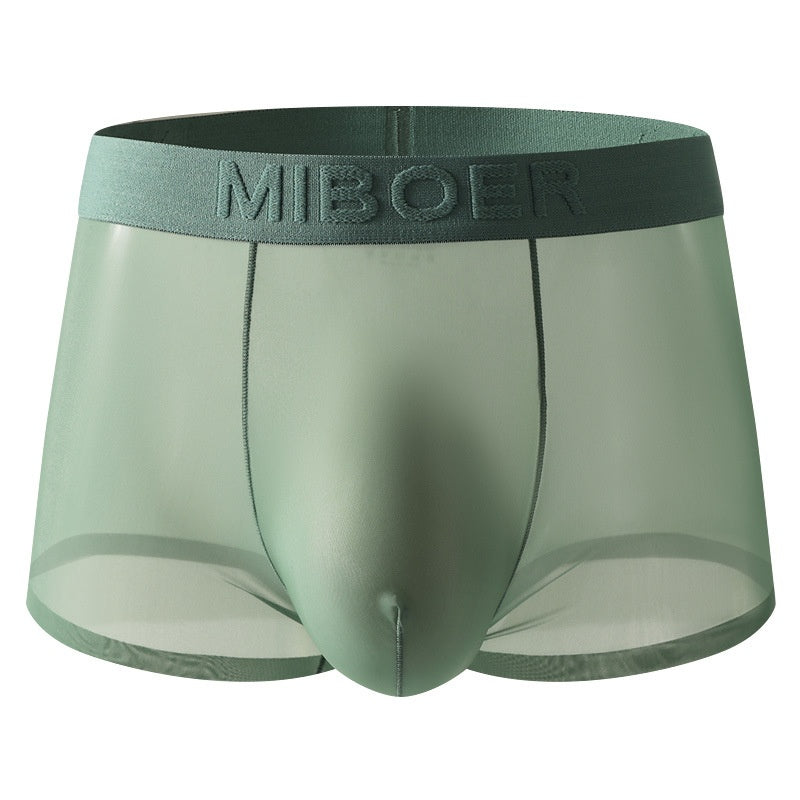 Sous-vêtements en soie de glace transparent homme Été Fin Respirant Traceless