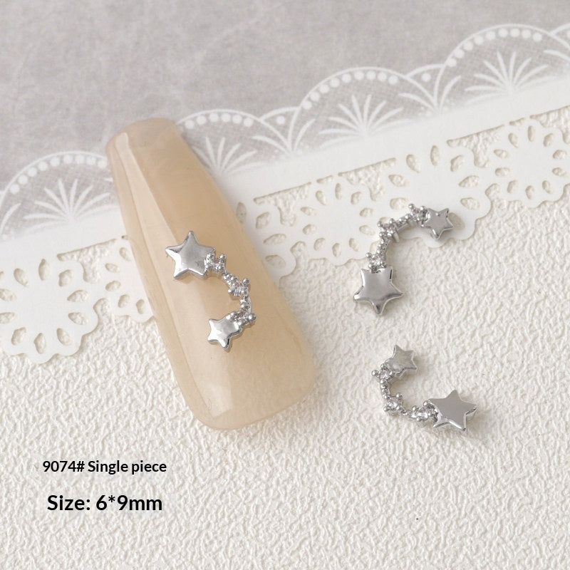 Argent Zircon Bow Nail Art Accessoires