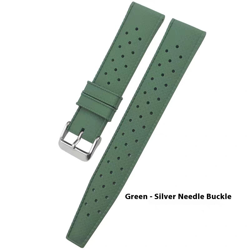 Solid Couleur Minimalisme Montre en caoutchouc Bracelet vert bleu foncé