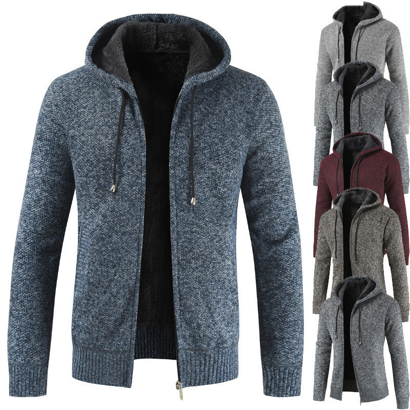 Ebay Automne et l'hiver hommes Épaisseur polaire Cardigan Chandail hommes à capuche Cardigan Jacke