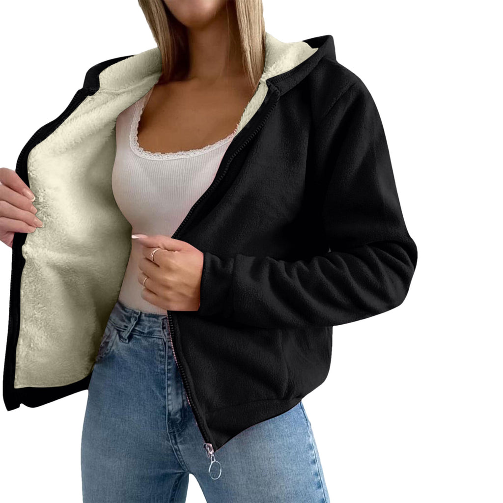 Manteau doublé de polaire pour femmes avec agneaux composites Laine