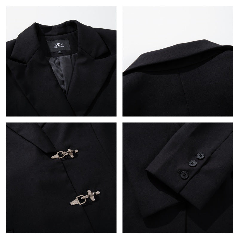 Blazer occasionnel avec fermeture à bouton instantané