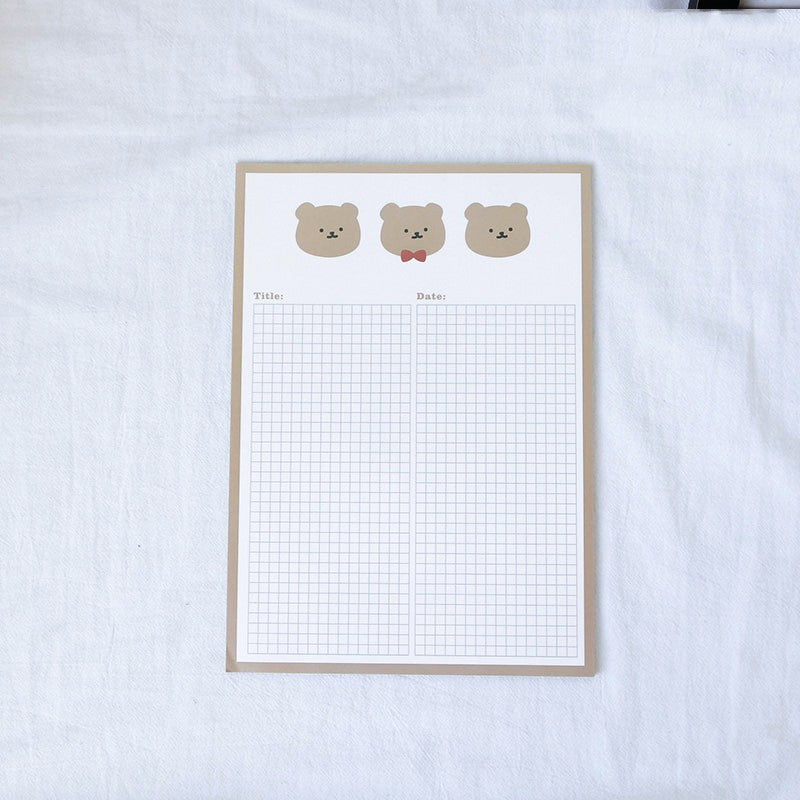 Papier de Patting Mignon Avocat Ours Sticky Note Book