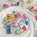 Perles UV plaquées Matte Acrylique Cube