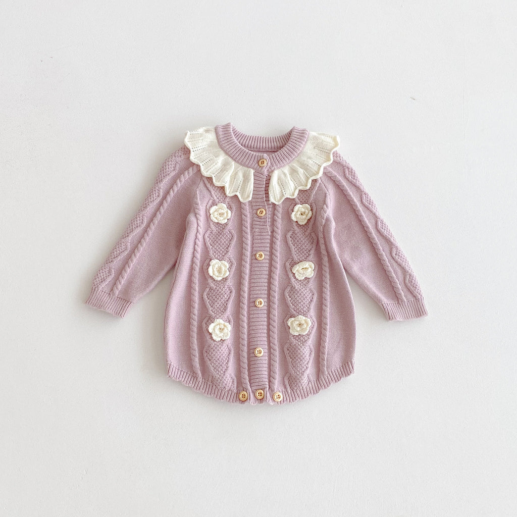 Robe de saut en maille à col de feuille de lotus